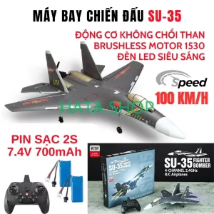 SU-35 Máy Bay Chiến Đấu Điều Khiển Không Chổi Than 4 Kênh Tốc Độ Cao 100km/h Xa 600m Bánh Cao su