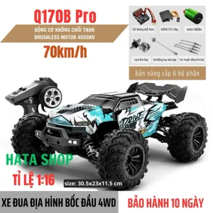 Xe Địa Hình Điều Khiển Q170B Pro Tốc Độ Cao 70km/h Không Chổi Than 4000kv 4WD Tỉ Lệ 1/16
